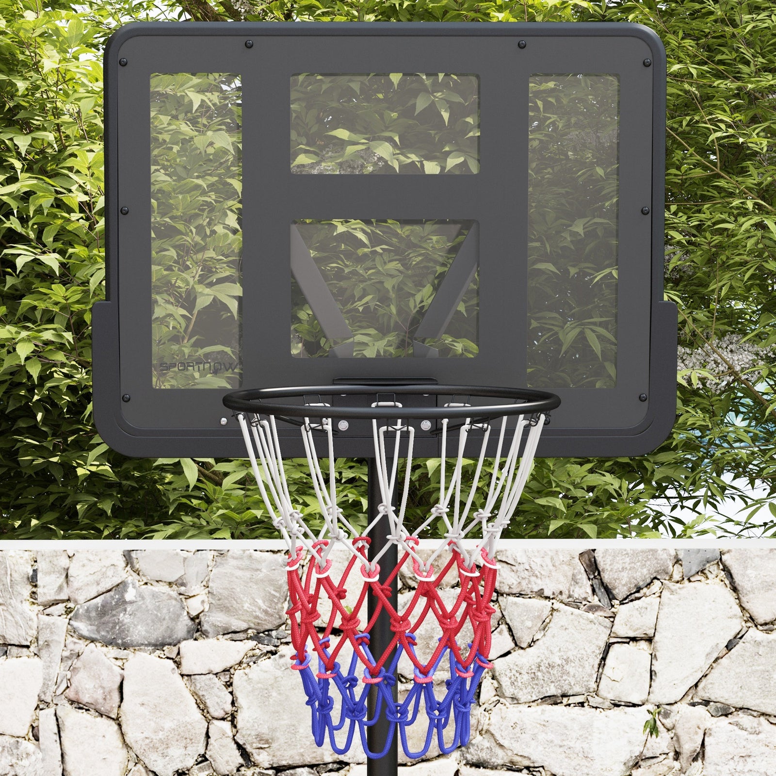 1.7-2.3m Adjustable Basketball Hoop And Stand | Black