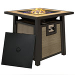 Propane Fire Pit Table 50,000 Btu W/ Cover | Brown