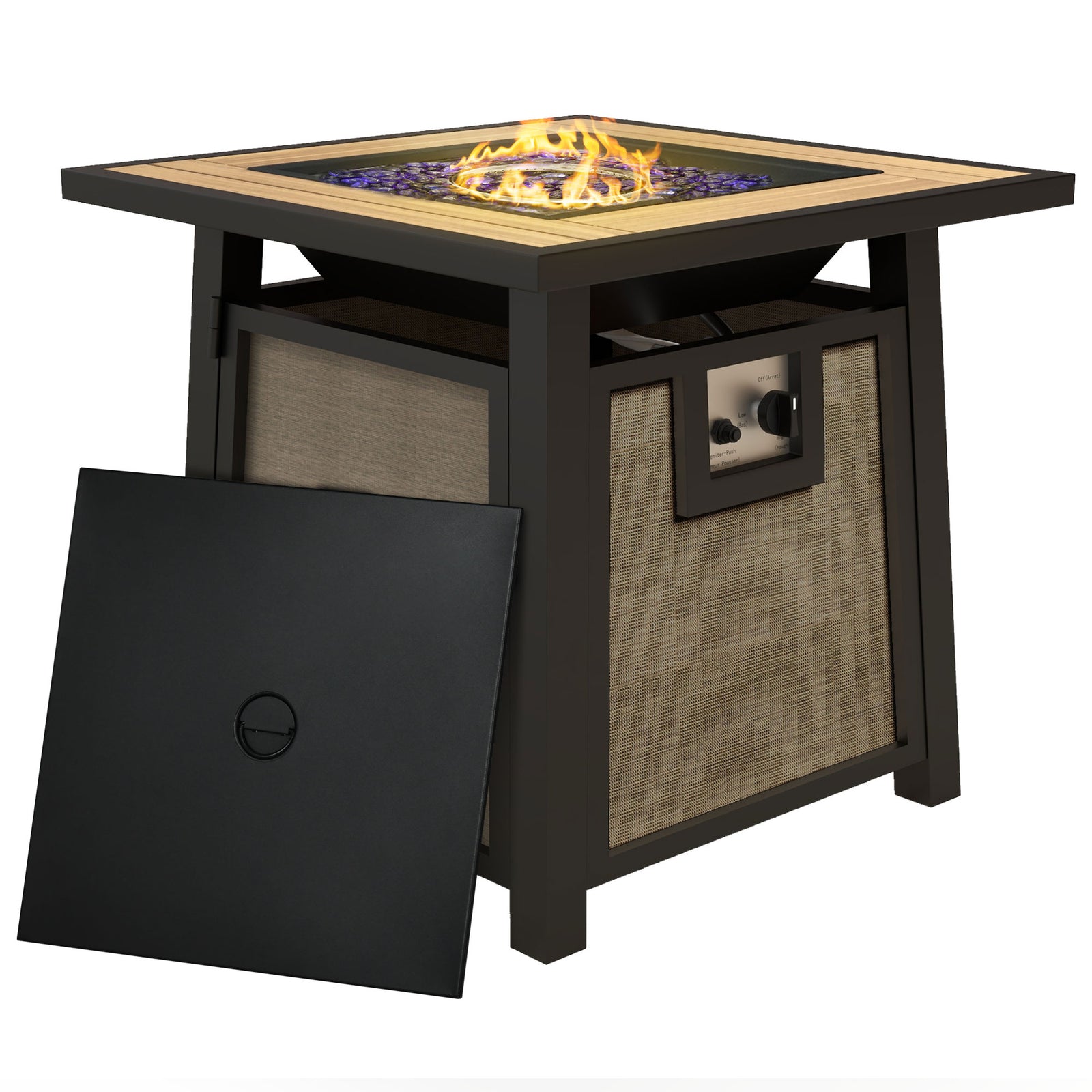 Propane Fire Pit Table 50,000 Btu W/ Cover | Brown