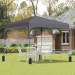 Pop Up Gazebo Foldable With Wheeled, Bag And 4 Weight Bags | Dark Gray
