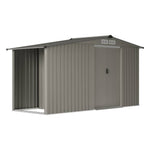 4x8ft Metal Garden Storage Shed With  Extra 70cm Firewood Storage