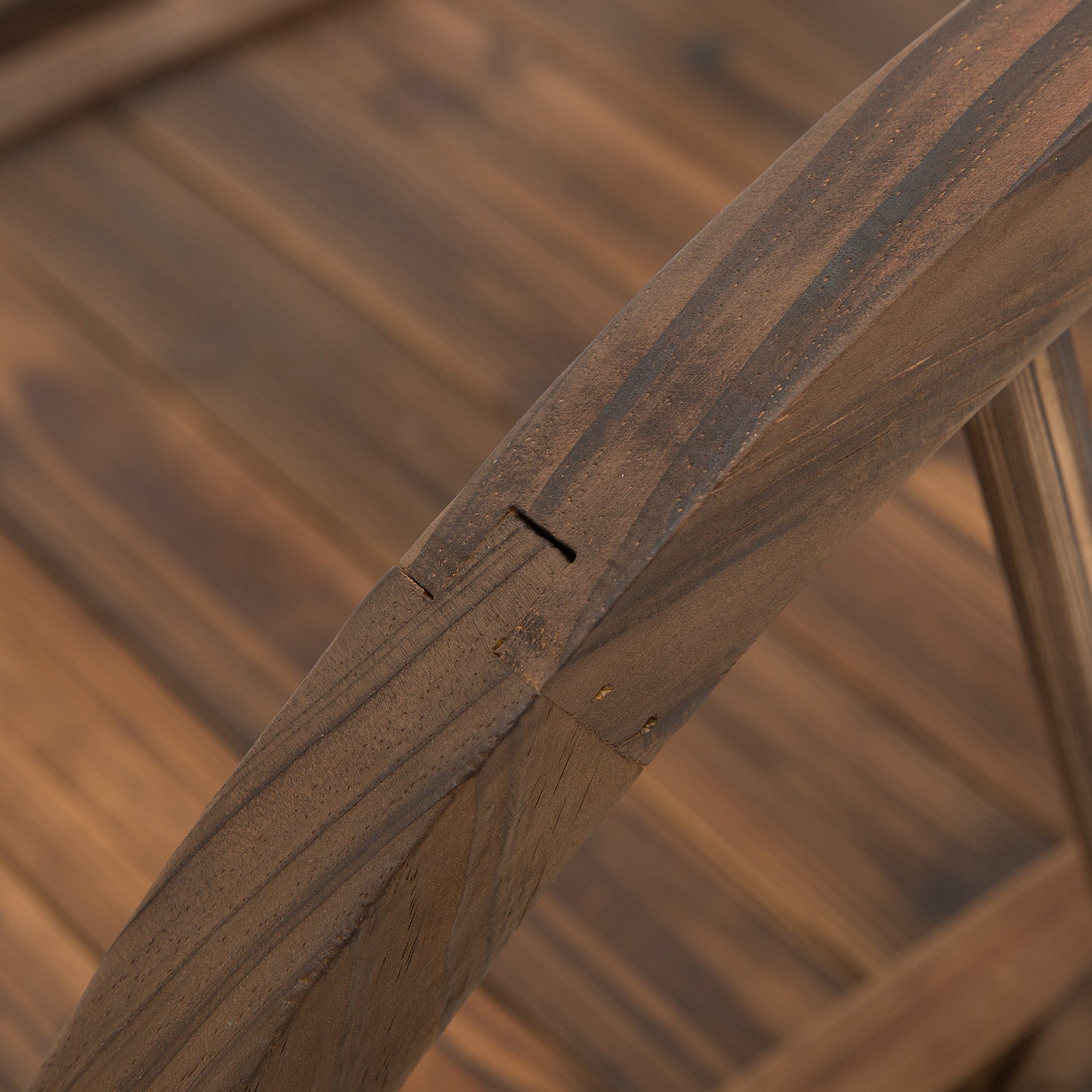 Wooden Garden Bridge With Railings, 100lx50wx37h Cm