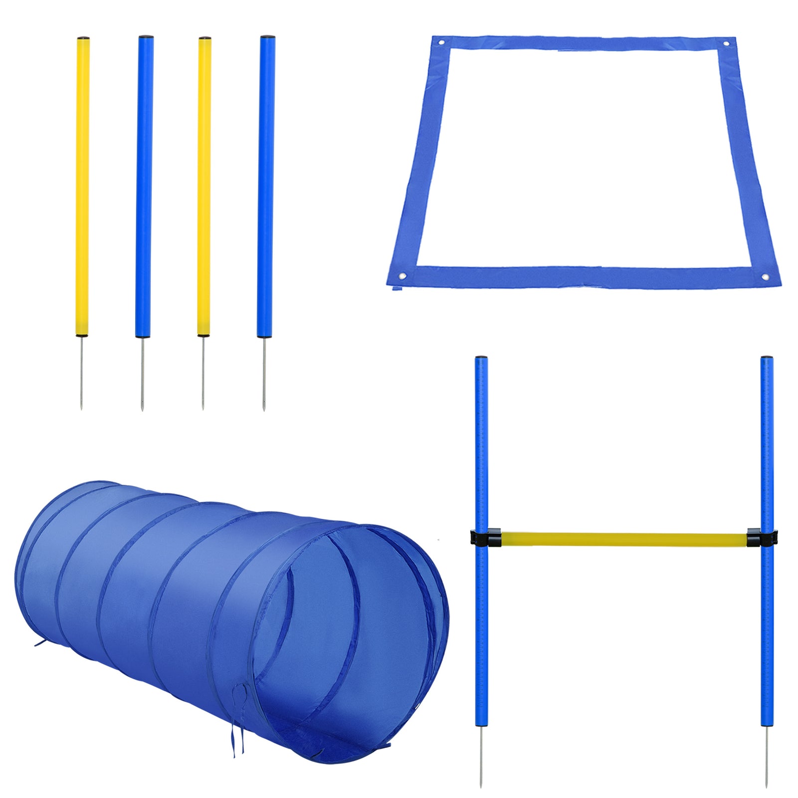 Pet Agility Training Equipment Dog Play Run Jump (poles + Hurdle + Tunnel