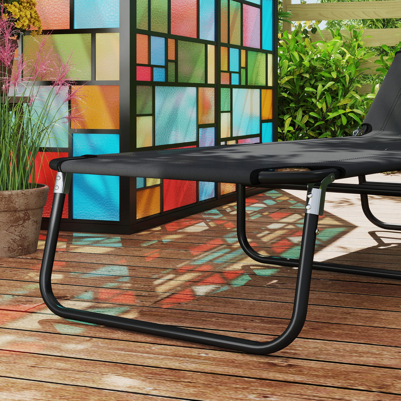 2 Piece Reclining Chaise Lounge With 5-level Adjust Backrest