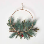 HOMESCAPES Round Metal Hoop Traditional Christmas Wreath