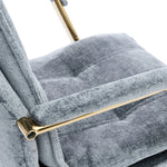 Modern Chenille Upholstered Office Chair With Armrests, Gas Lift Height Adjustment