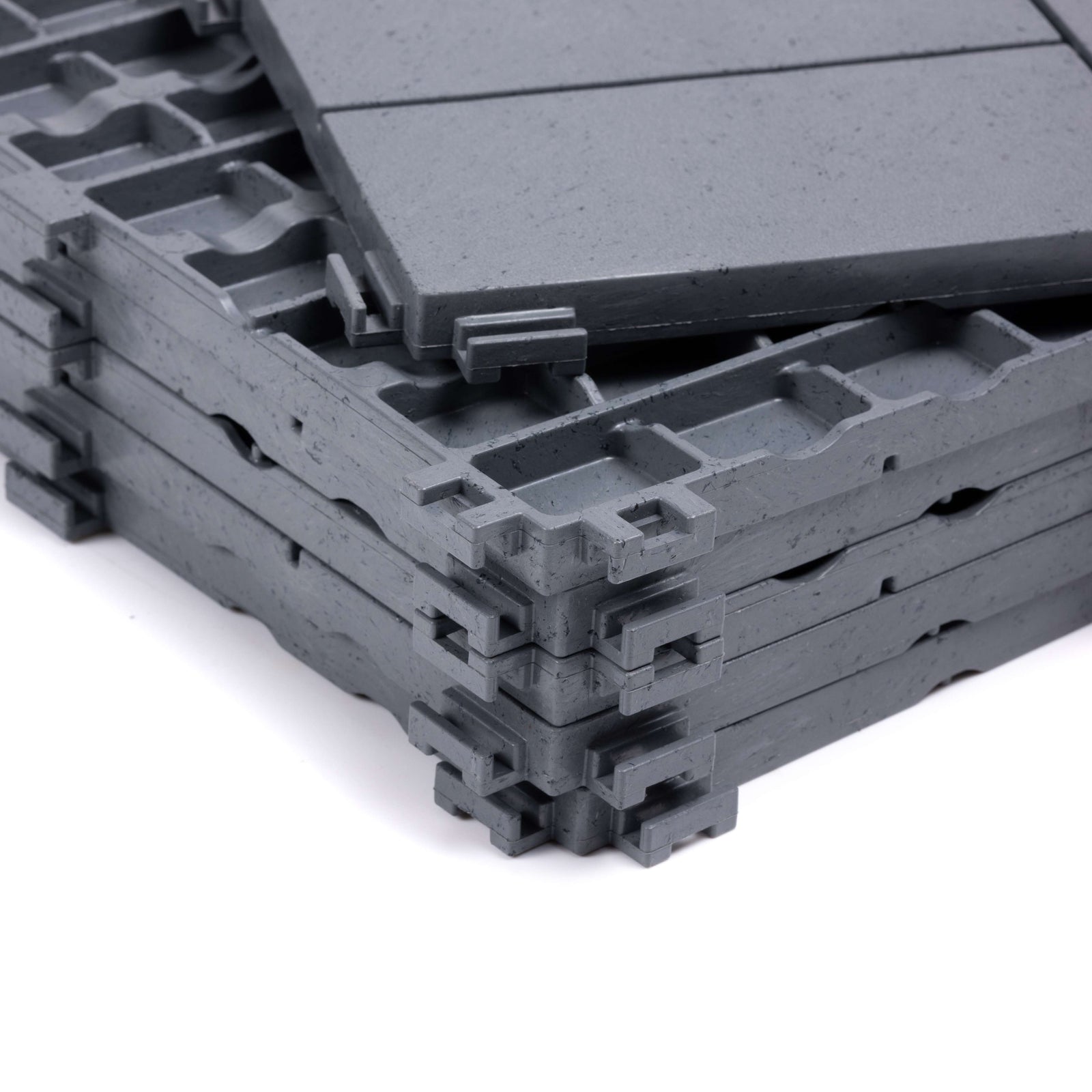 Pack Of 10 Mosaic Composite Interlocking Decking Tiles | Light Grey