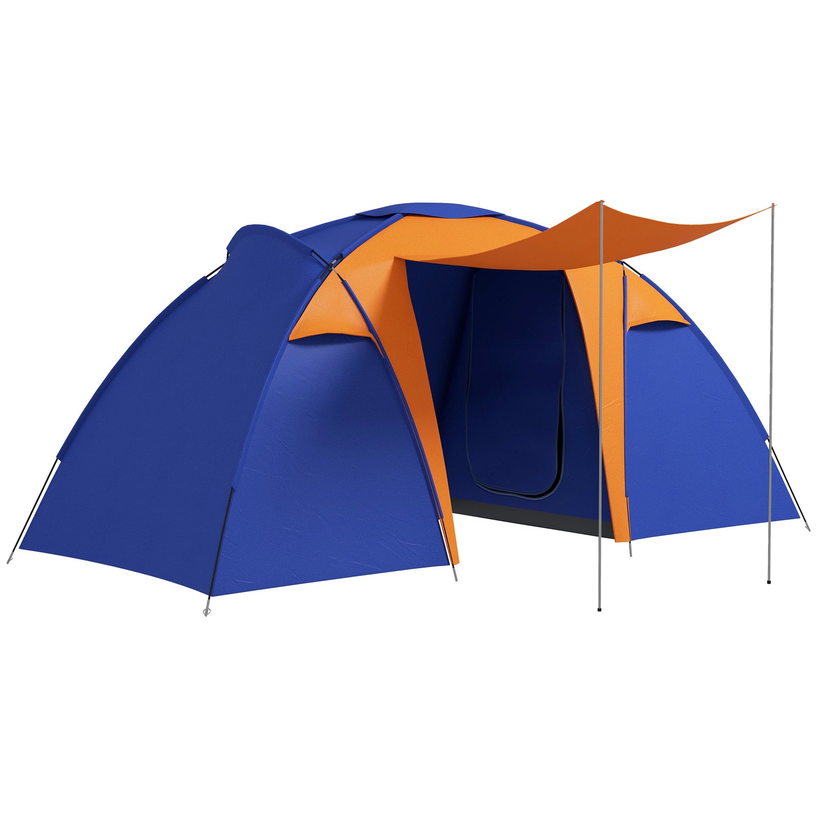 Large Camping Tent W/ 2 Bedroom, Living Area, Awning For 4-6