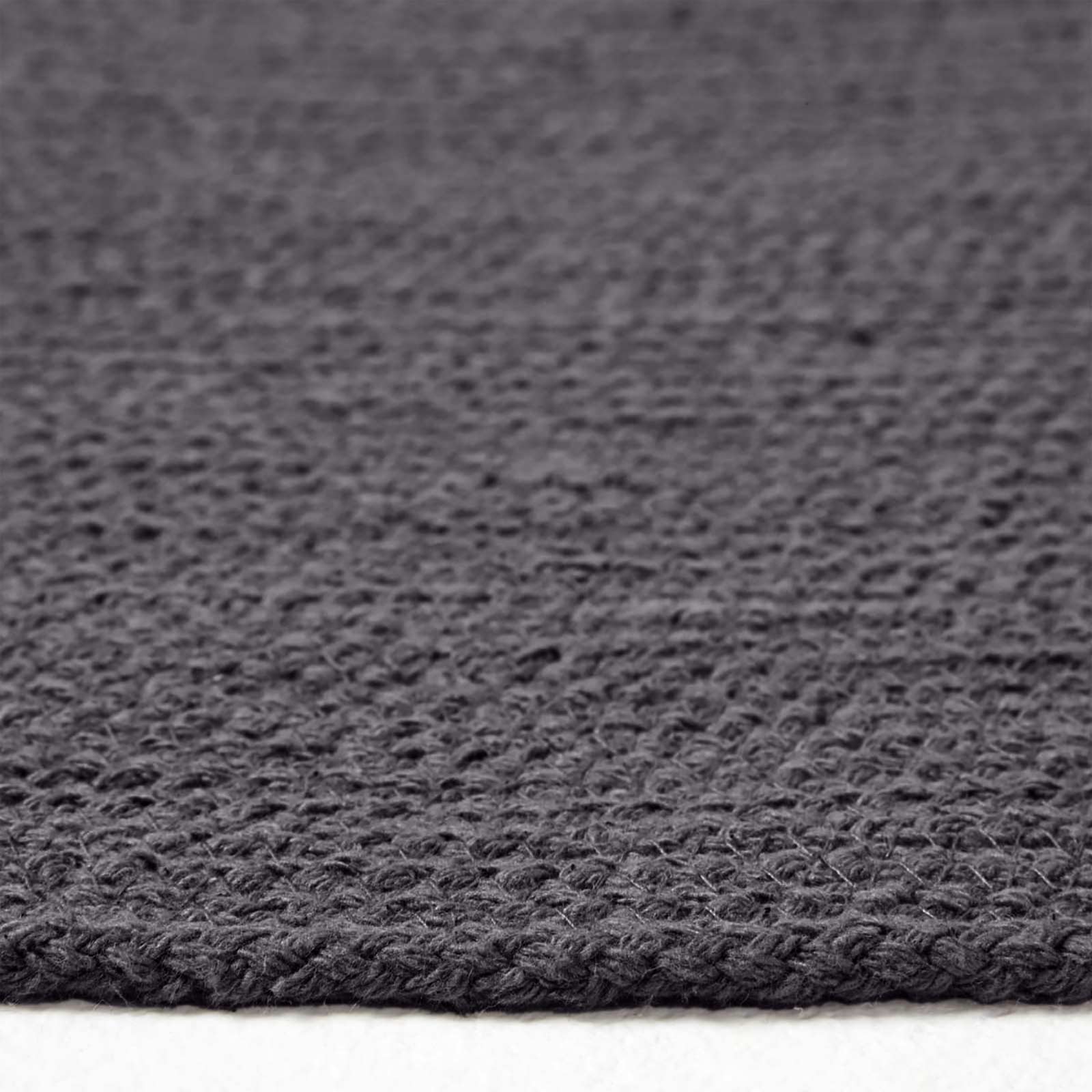 Handmade Woven Braided Oval Rug | 120cm | Black