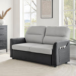 Faux Suede Double Pull-out Sofa Bed - 2 Seater
