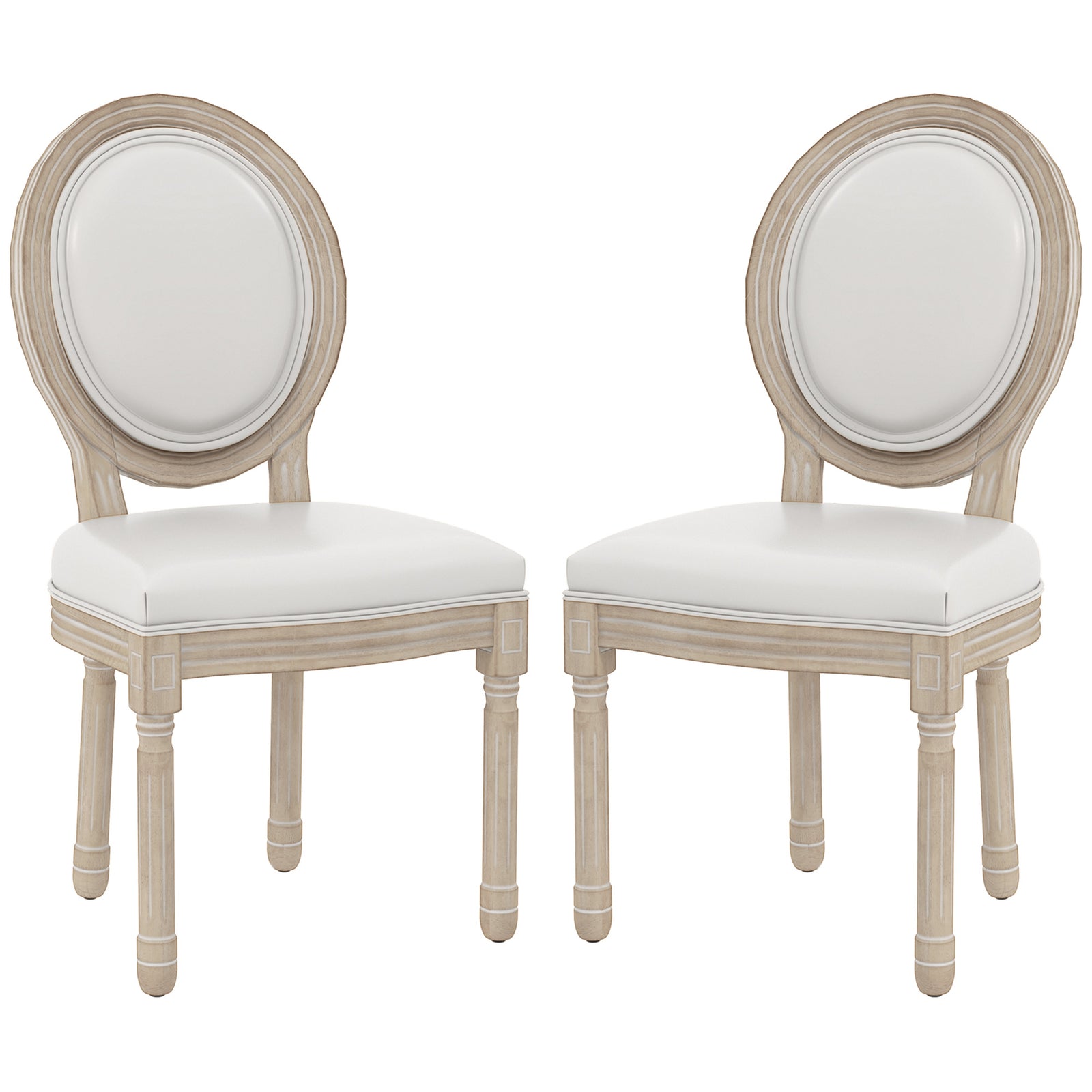 Dining Chairs Set Of 2 Pu Leather Upholstered Kitchen Chairs