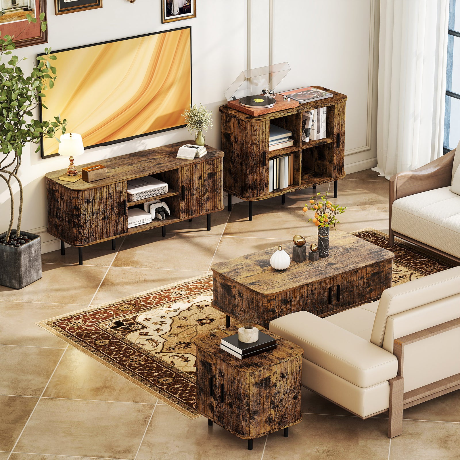 Tv Unit For Living Room, Tv Stand | Brown