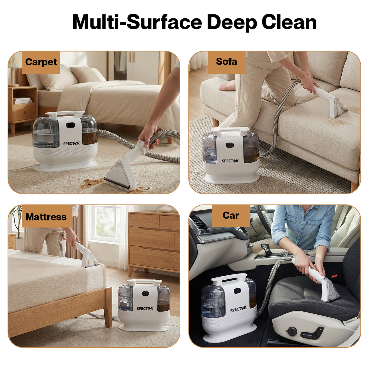 Spot Carpet Upholstery Cleaner 17kpa Handheld Sofa Stain Striker 500w | White