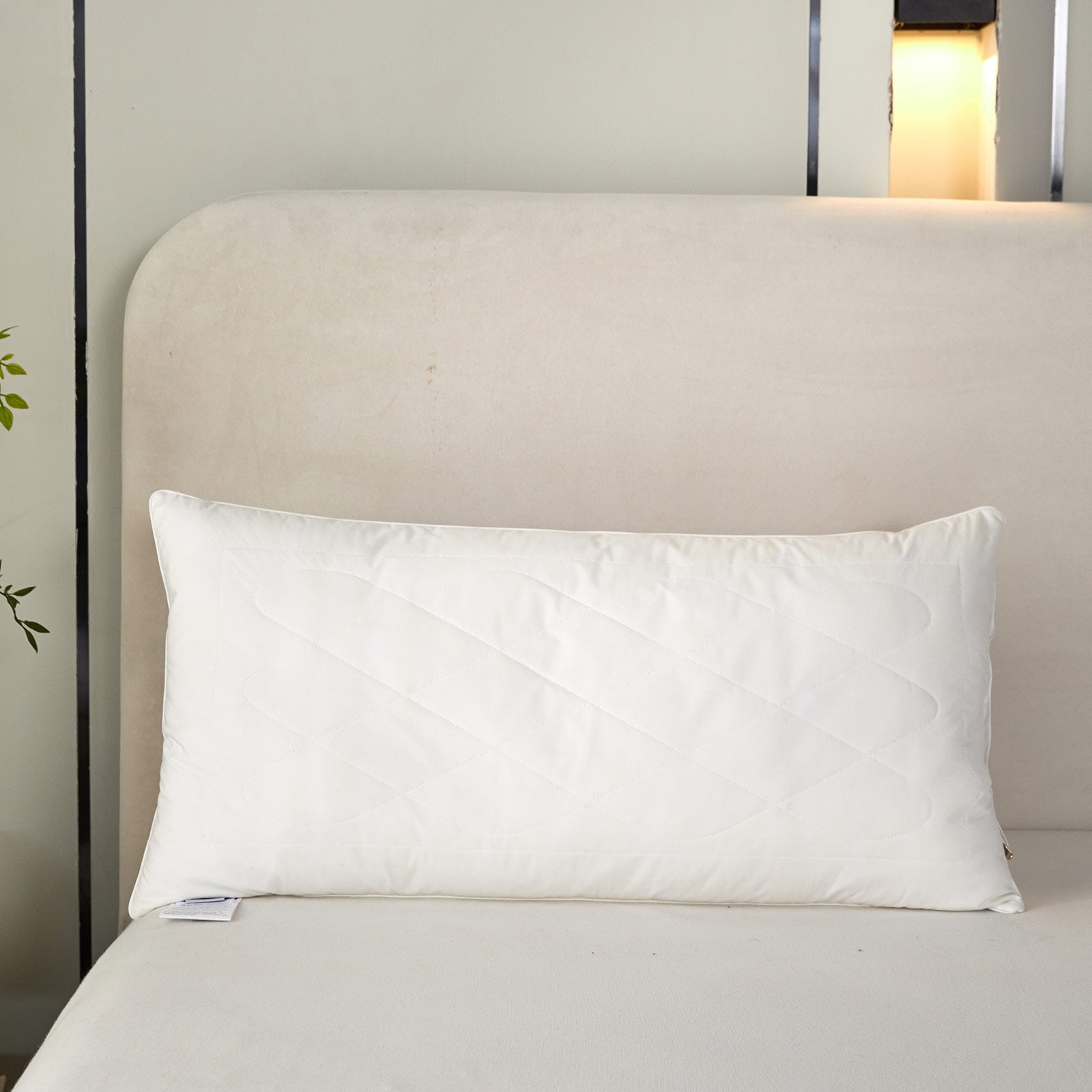 Premium Wool King Size Pillow With Quilted Case, 19 X 35"