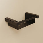 Bathroom Shelf Rectangular, 22 Cm, Black Matt, Metal, Wall-mounted