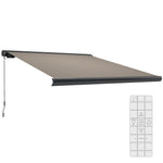 Diy Retractable Canopy With Remote Controller For Patio | Medium | Light Grey