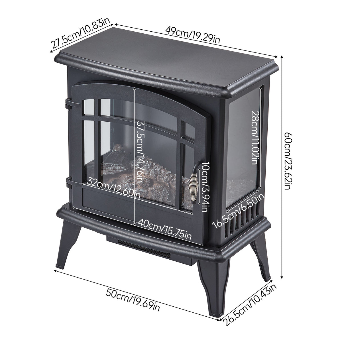 Breeins Freestanding Electric Fireplace Stove