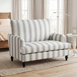 Velvet Single Sofa Armchair With Stripes | Grey