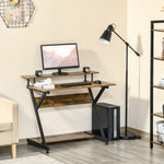 Home Office Desk With Storage, Gaming Table, Brown | Medium | Brown