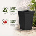 57cm Tall Chevron Effect Black Rubber Planters - Indoor Outdoor Planter | Set-of-2
