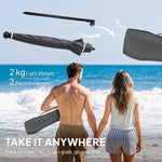1.8 M Beach Umbrella Parasol With Sand Anchor, Tilt | Grey