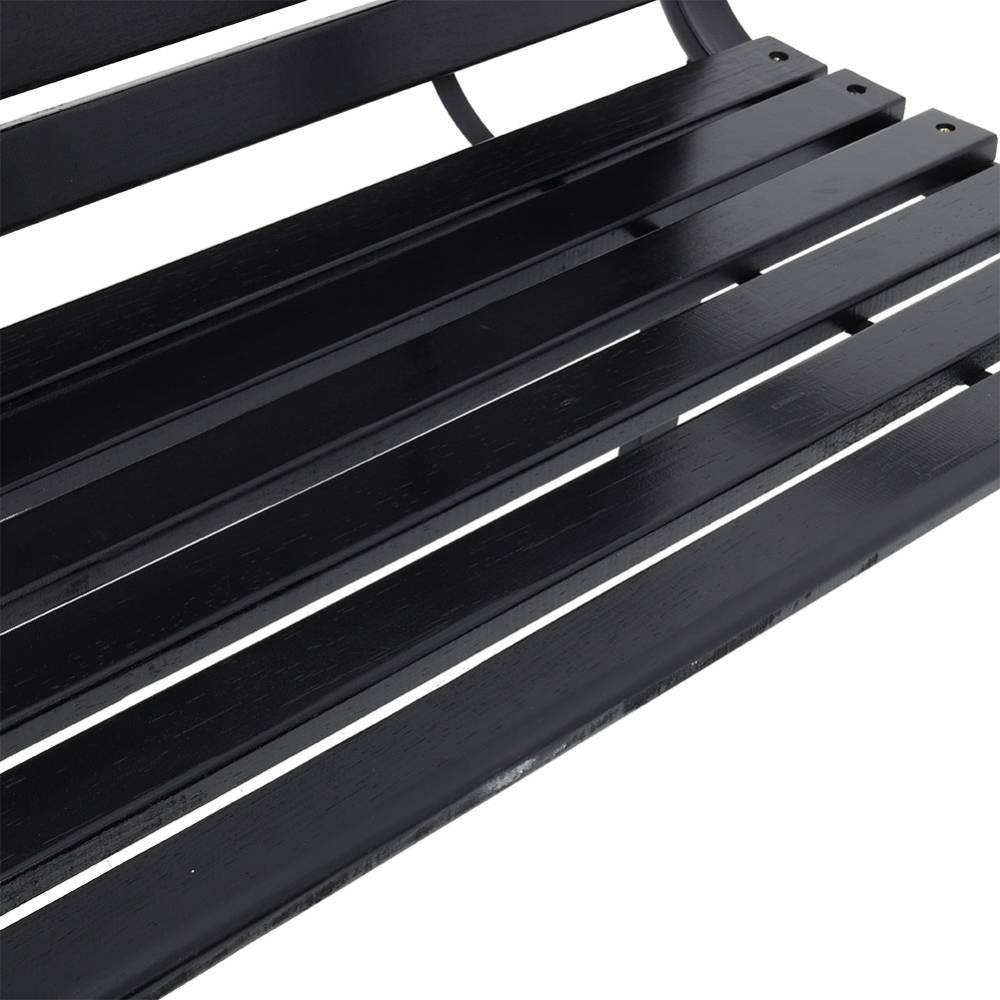 Outdoor Garden Metal Wood Bench
