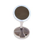 Portable Led Vanity Mirror, 2-sided, 10x Magnifying