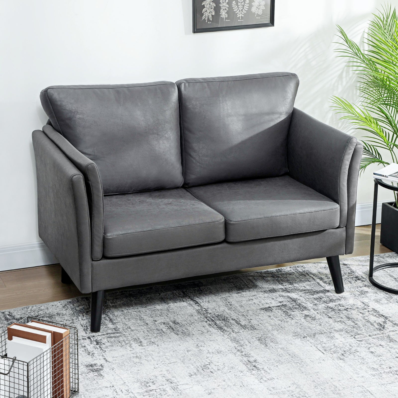 Small Sofa, Loveseat Sofa For Bedroom, Home Office | Grey
