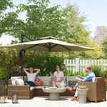 3.7x2.7m Cantilever Parasol, Hanging Offset Umbrella | Black