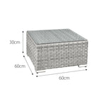 Malta Rattan 2 Seat Tea For Two Set | 2 Seat | Dove Grey