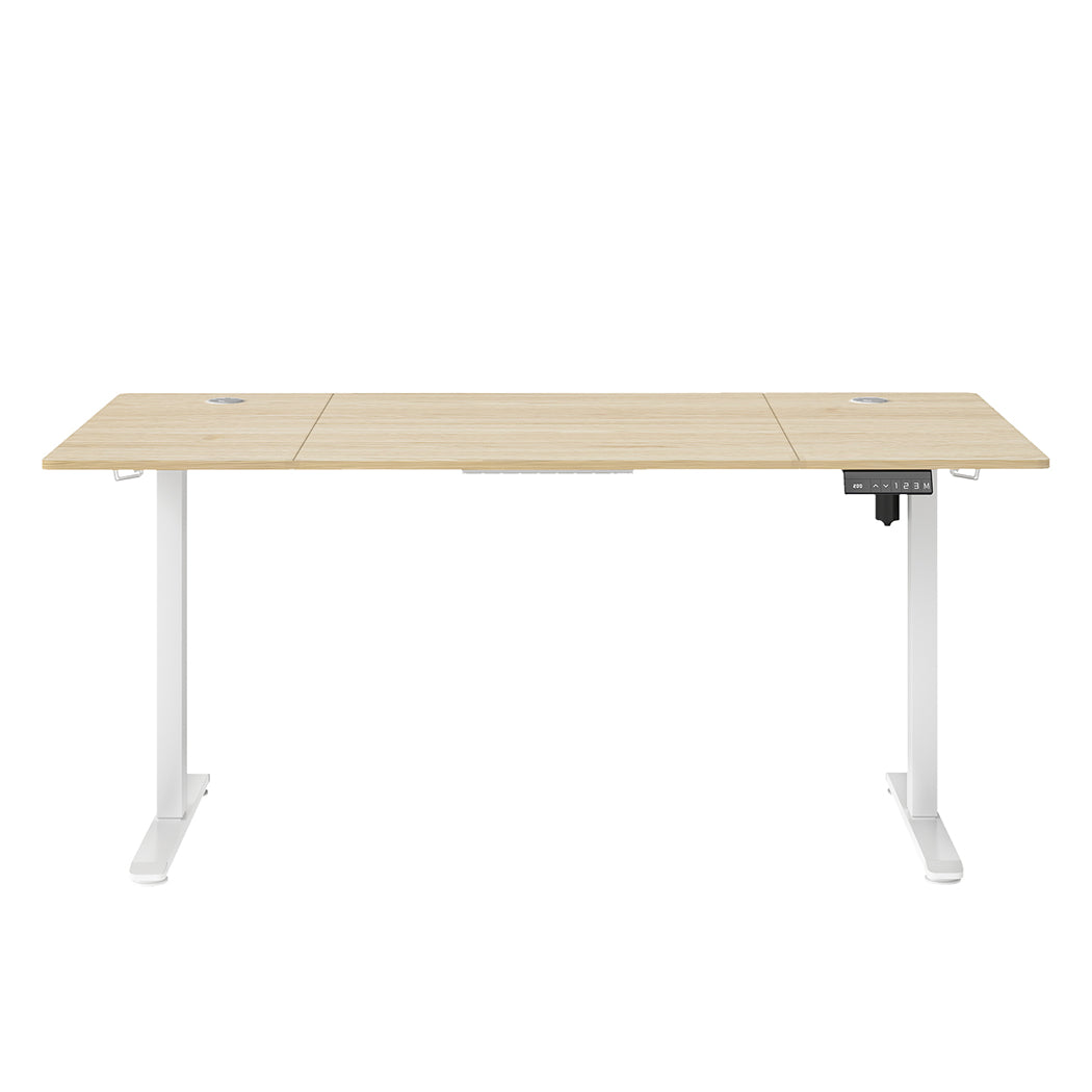 Electric Standing Desk Adjustable Height Metal Frame Natural | Natural