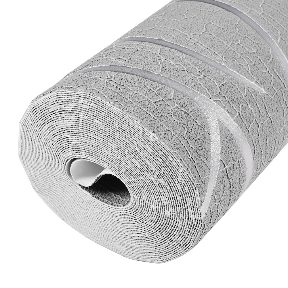 Smoke Grey 3d Stripe Non Woven Wallpaper Roll 950cm