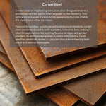 Corten Steel Straight Edge Cube Planter | 40cm x 40cm x 40cm | Brown