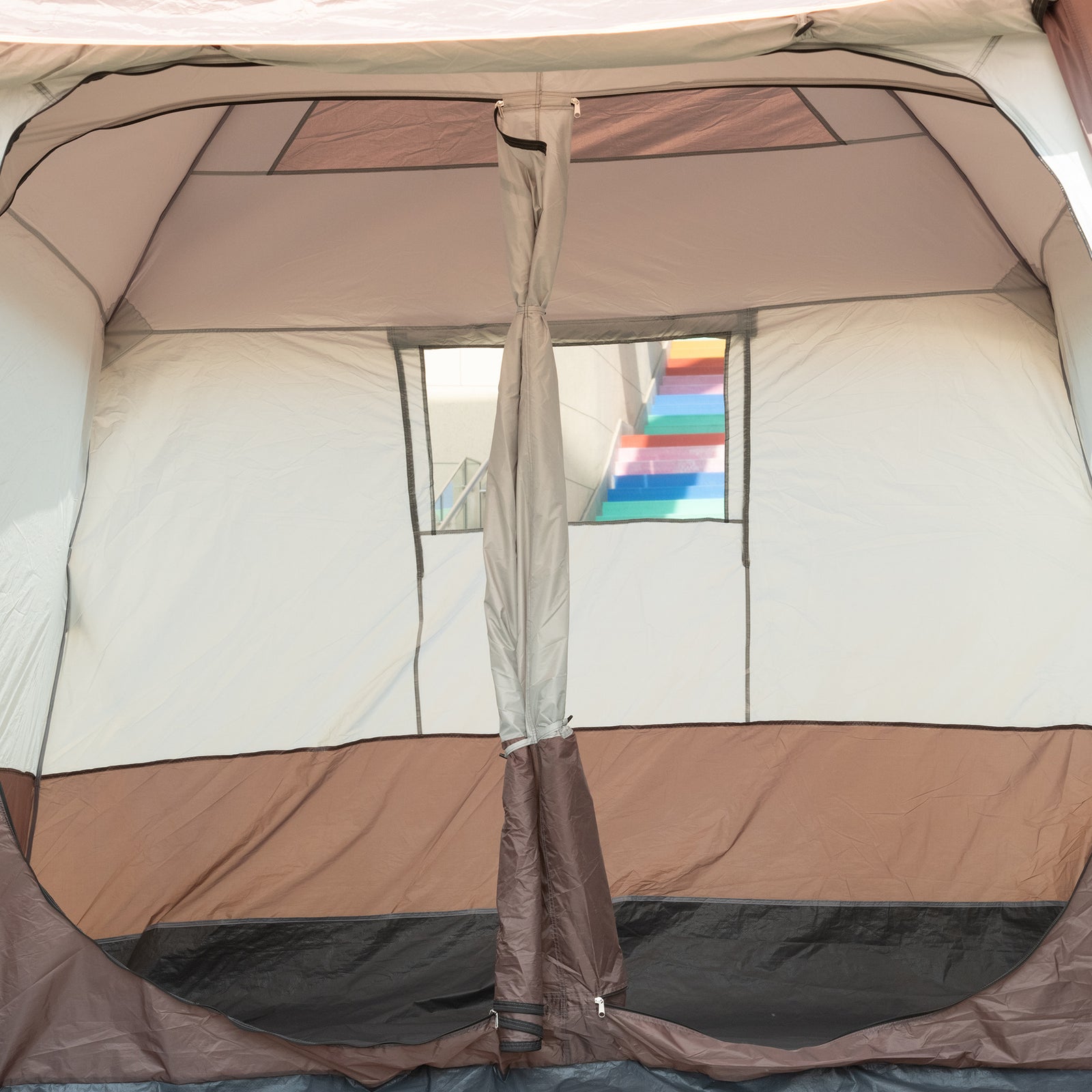 3-4 Man Two Room Camping Tent W/ Vestibule And Portable Bag
