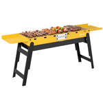 Bbq Grill, Charcoal Barbecue With 2 Side Shelves And Handle | Yellow