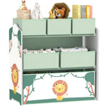 3-tier Kids Storage Shelf With 6 Removable Fabric Boxes | Green