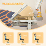 Kids Study Desk And Chair Set W/ Usb Lamp, Adjustable Height | Gray