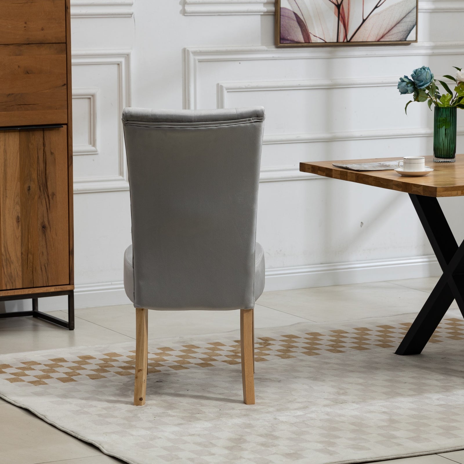 Set Of 2 Pienza Velvet Dining Chairs | Silver
