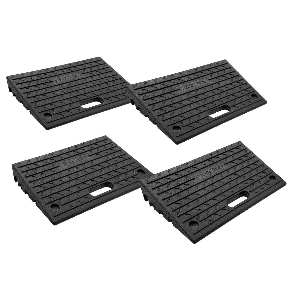 Rubber Kerb Ramp 1000kg Capacity For Cars, Motorbikes, Sheds, Driveways | Set of 4 | Black