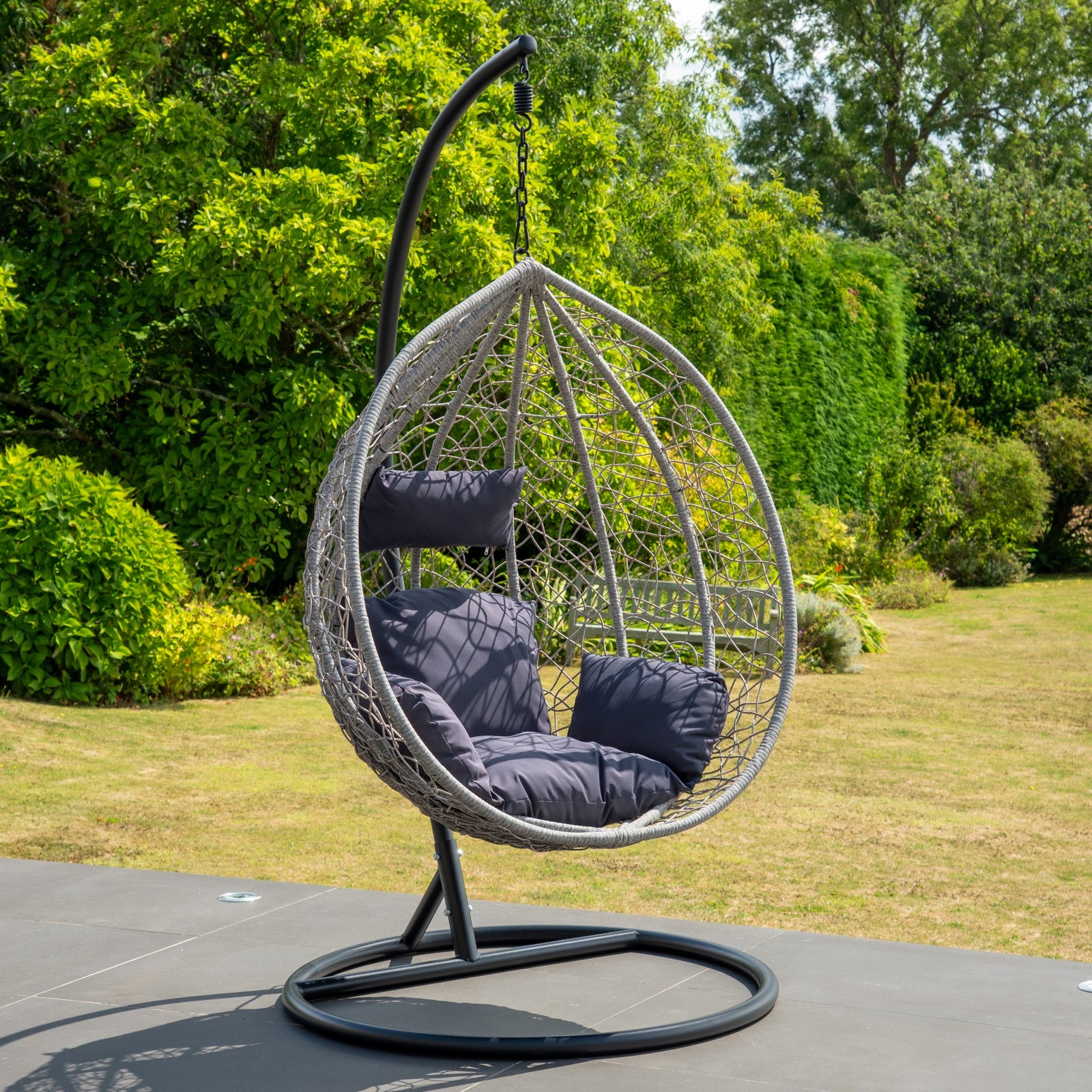 Sutton Hanging Swing Single Egg Pod Chair | One Size | Dark Grey