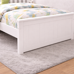 Rio White Wooden Kids Bed With Spring Mattress | Single | White