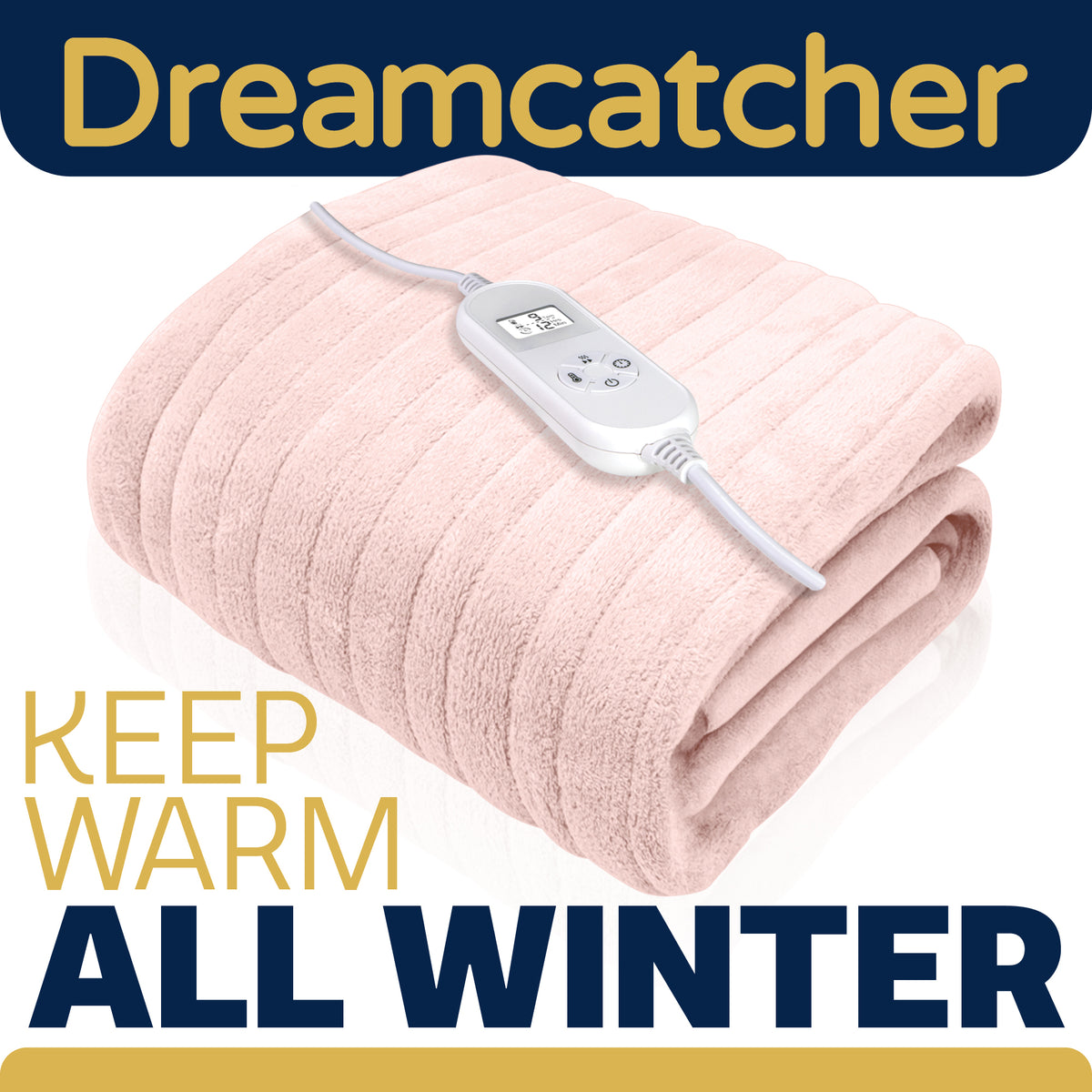 Deluxe  Xl Electric Throw Heated Double Over Blanket Soft Fleece 9 Heat & 12hr Timer Settings | XL | Pink