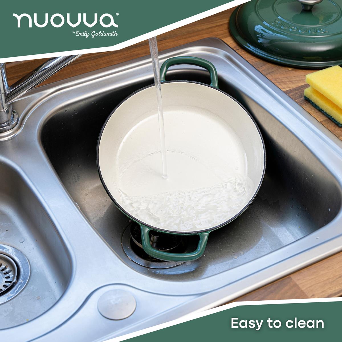 Shallow Cast Iron Casserole With Lid - 2.3-quart (26 Cm) | Dark Green