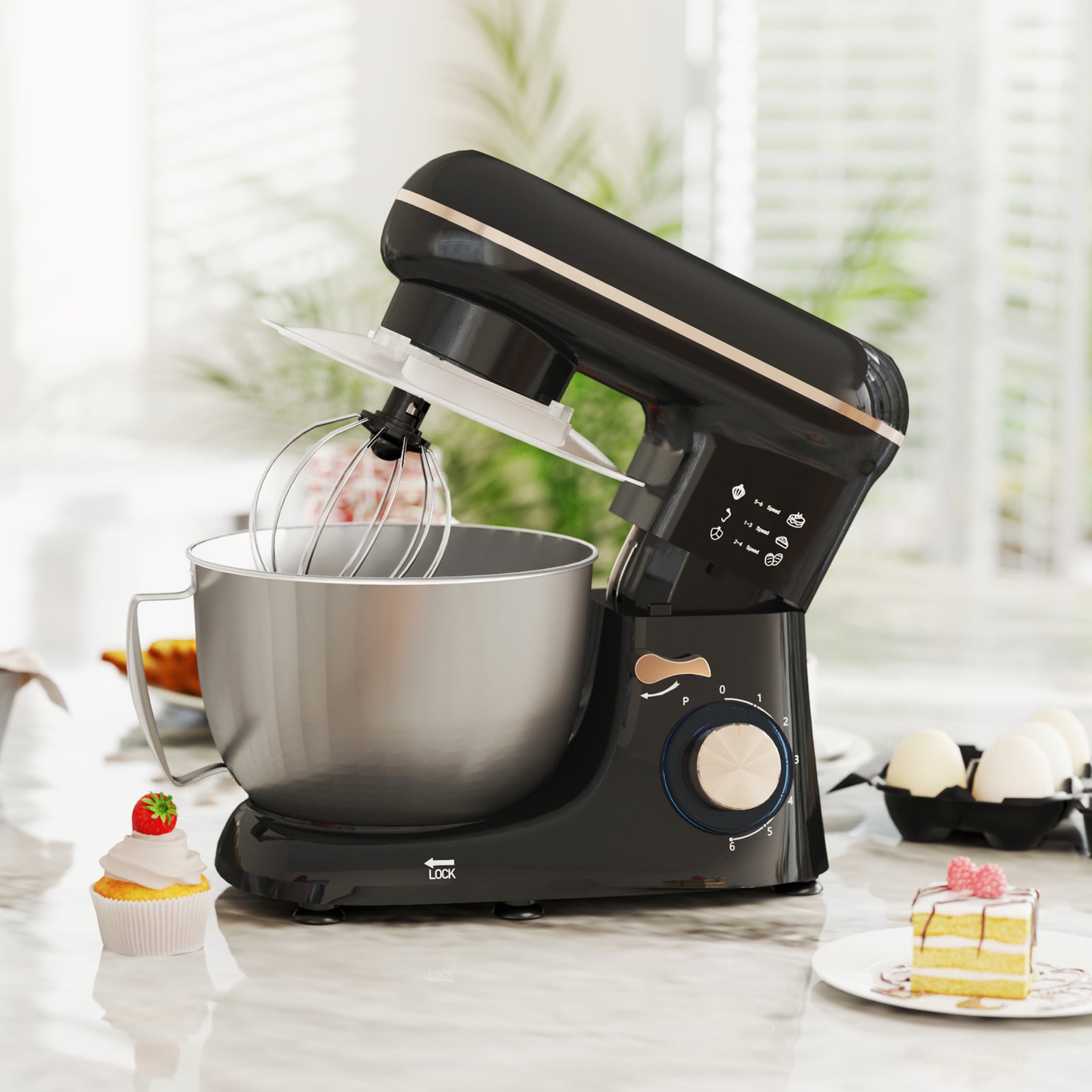 Electric Stand Mixer 4.5l Food Mixer With Dough Hook | Black