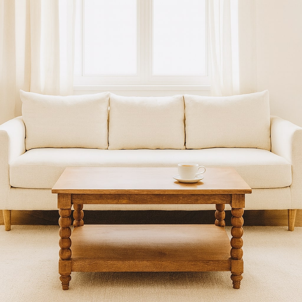 Artisan Furniture Solid Wood Spindle Golden Teak Coffee Table