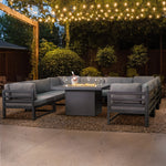 Modular Garden Furniture Set With Fire Pit | Anthracite