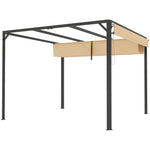 3 X 3(m) Pergola With Retractable Roof & Roller Shade | Khaki