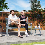 Outsunny Wooden 2-seater Garden Bench, Grey