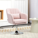Stylish Retro Linen Swivel Tub Chair Steel Frame Cushion | One Size | Pink