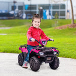 12v Electric Quad Bike For Kids W/ Led Headlights, Music | Pink